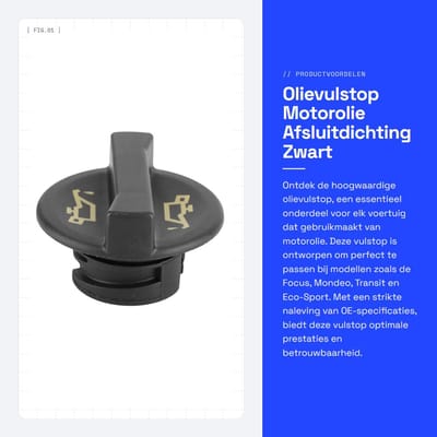 Dailygoods- Olievulstop - Vervanging voor 1135010/YS4G-6766-AA - Compatibel met Focus/Mondeo/Transit/Eco-Sport - Schokbestendig - Zwart - Vervaardigd volgens OE-specificaties - Olieplug
