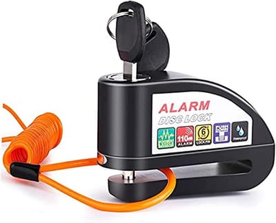 Schijfremslot Alarm - Motor Slot - Diefstal Beveiligen - 110 Decibel Alarm - 6 mm Pin - Zwart