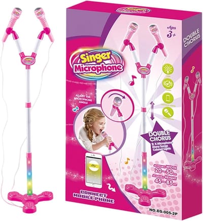 Kinder Microfoon - Karaoke Accessoire - Meezingen Optredens - Verstelbare Hoogte - Tot 104 cm - Kleurrijk