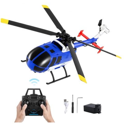 VEVOR RC-helikopter, 2,4 GHz afstandsbedieningshelikopter met enkele propeller en 6-assige gyroscoop, 4-kanaals RC-vliegtuig voor beginners, LED-licht en opstijgen/landen met één knop, voor kinderen vanaf 8 jaar