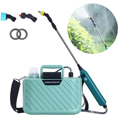 Pulvérisateur de jardin alimenté par batterie avec 2 buses, pulvérisateur d'eau de pelouse de 1,32 gallons/5 L avec USB vert