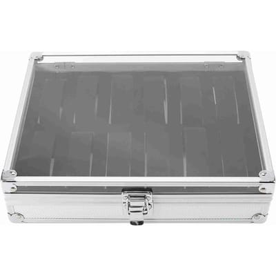 1 Stuks 6 12 Vakjes Aluminium Rechthoekig Horloge Sieraden Display Opberg Organizer Doos Koffer Nieuw Type 2 gray