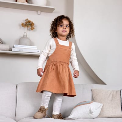 Dirkje meisjes salopette + longsleeve Brown - good vibes