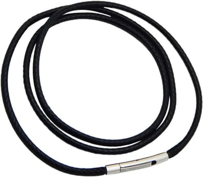 Zwart Gevlochten Leren Herenketting van 50 cm met RVS Sluiting, Duurzaam en Stijlvol Accessoire voor Mannen