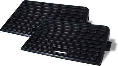 Set van 2 Rubberen Oprijplaten 100mm Hoog met Handvatten