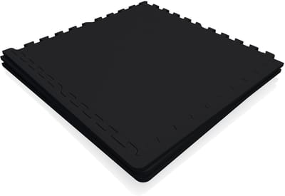 Gorilla Sports Vloermatten Rubber - Beschermingsmatten - 4 matten + 8 eindstukken - Puzzel mat - Puzzel mat - Zwart