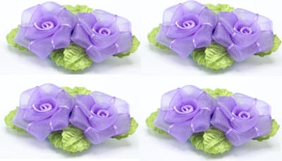 4 haar bloemen clicks 2 roosjes op click lila