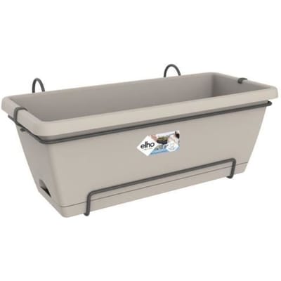 Elho Barcelona Xl Allin1 55 - Plantenbak voor Balkon Buiten - Ø 54.5 x H 23.0 cm - Taupe