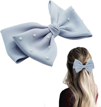 Satijnen Strik Haarspeld - Grote Strikclips Ballerina - Haar Stijlen - Zacht Satijn Materiaal - 18 cm Strik - Zwart