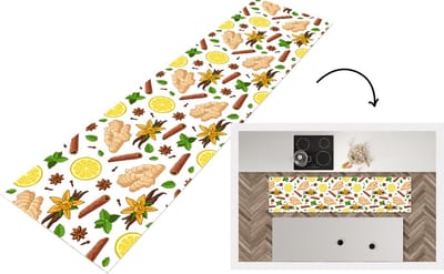 Keukenloper - Loper keuken - Gember - Kaneel - Citroen - Anijs - 200x50 cm - Keukenloper vinyl