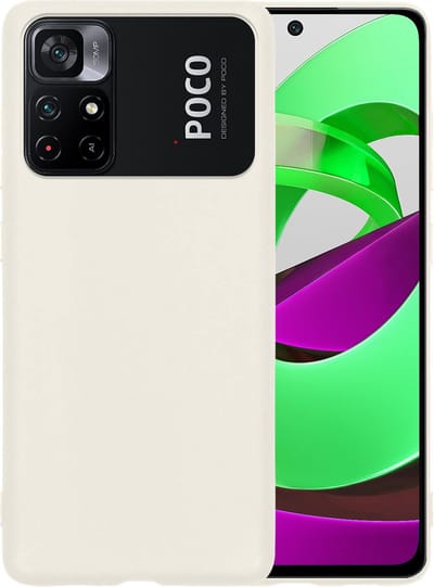Hoesje - Geschikt voor Xiaomi Poco M4 Pro 5G - Sterk & Shockproof - Hoes Cover - Siliconen Case - Telefoonhoesjes - Wit