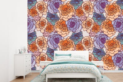 Behang - Fotobehang Patroon - Bloem - Art Nouveau - Breedte 360 cm x hoogte 260 cm
