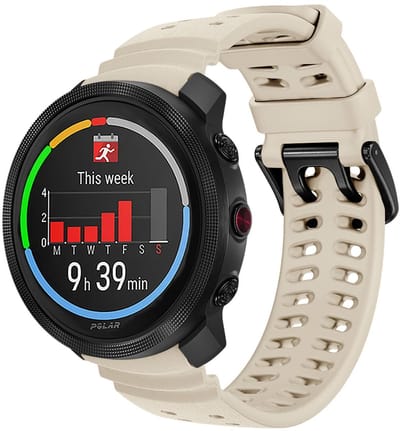 Siliconen bandje - geschikt voor Polar Vantage M / M2 / M3 / V3 / Grit X (Pro) / Grit X2 PRO - dubbele gesp - beige