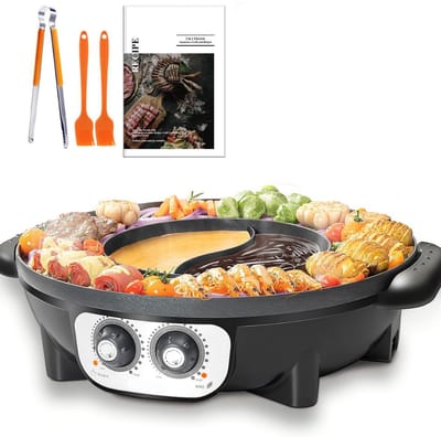Hotpot Electrisch - Kaasfondue - Chinese Fondueset - Fonduepannen - Zwart