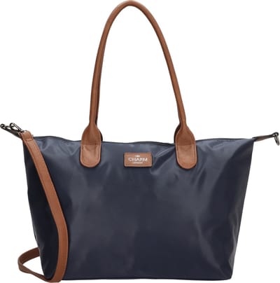Charm London Buckingham Hand & Schoudertas Shopper - Kunstleer - Vegan Leer - Tote Bag - Dames Tas - Blauw