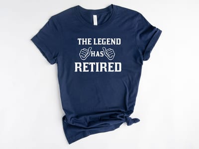 Lykke The Legend Has Retired| Pensioen | Unisex T-shirt | Retired Dames |Retired Heren |Navy| Maat S