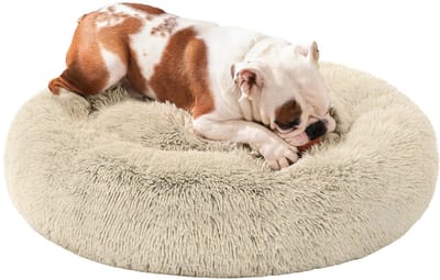 Pluche kattenmand Ø 80 cm - 80 x 20 cm - Khaki