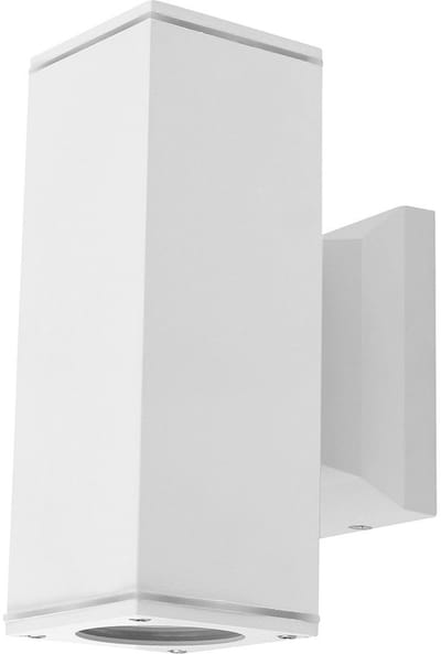 Buitenlamp vierkant wit | dubbele GU10 lampvoet voor twee spots | waterdicht IP65