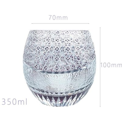 Verre Tumbler en Cristal Edo Kiriko Violet pour Whisky avec Gravure Violette Motif Chrysanthème Fait Main 240ml-330ml white