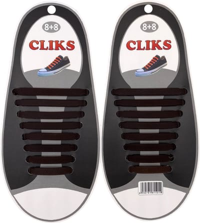 Elastische Veters Bruin - Zonder Strikken - 1 Paar Schoenen - Kinderen & Volwassenen - CLIKS