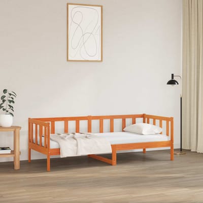 vidaXL - Bedframe - met - hoofdeinde - Wasbruin - 80 - x - 200 - cm - Massief - grenenhout