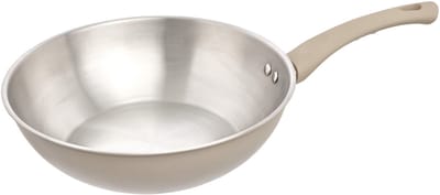 5Five wokpan Paris - D28 cm - RVS - aluminium - beige/zilver - pannen - alle warmtebronnen