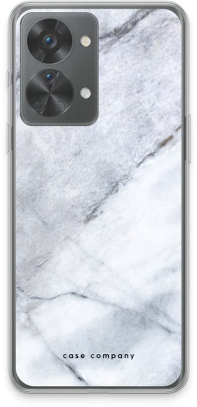 Case Company® - Hoesje geschikt voor OnePlus Nord 2T hoesje - Witte marmer - Soft Cover Telefoonhoesje - Bescherming aan alle Kanten en Schermrand