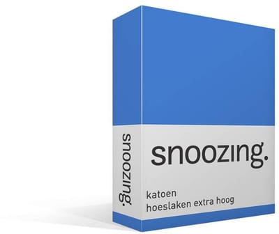 Snoozing - Katoen - Extra Hoog - Hoeslaken - Eenpersoons - 80x200 cm - Meermin