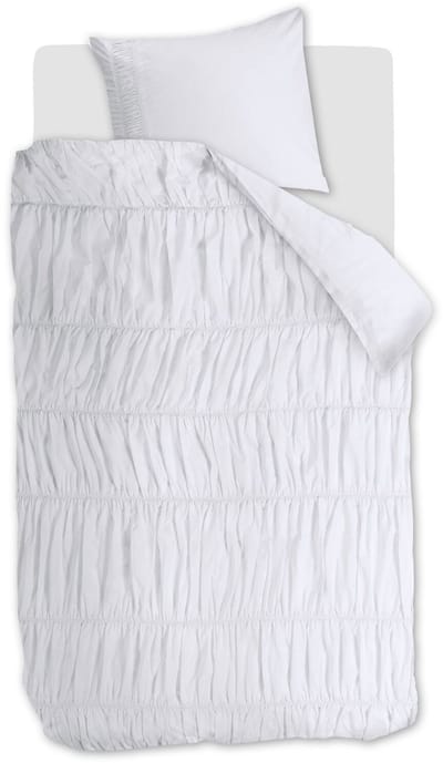 Rivièra Maison Ruffle dekbedovertrek - Eenpersoons - 140 x 200/220 cm - Wit