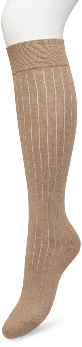 Bonnie Doon Bio Rib Kniekousen Dames Beige maat 36/42 - Klassiek Rib patroon - Biologisch Katoen - Ultiem comfort - Rib Knee High - OEKO-TEX - Gladde Naden - Duurzaam Huidvriendelijk Bio Katoen - Zand - Licht Bruin - Sandstorm - BP221414.345