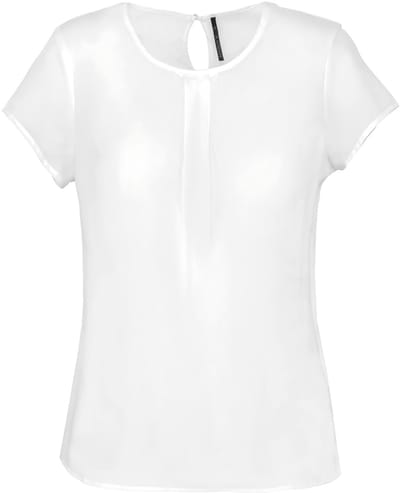 Kariban Damesblouse in crêpe met korte mouwen K5002 - Off White - 38 NL (40 FR)