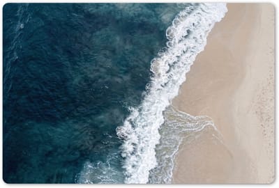 Placemats 45x30 cm - Placemat kunststof - 1 stuk - Strand - Zee - Golven - Borden onderleggers - Decoratie voor op tafel - Keuken tafeldecoratie accessoires - Vinyl onderlegger - Tafelversiering