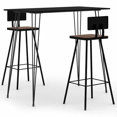 vidaXL - 3-delige - Barset - zwart
