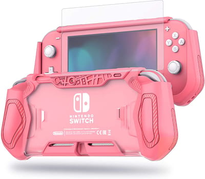 Cablebee Protector beschermhoes inclusief 9H screen protector geschikt voor Nintendo Switch Lite - Roze