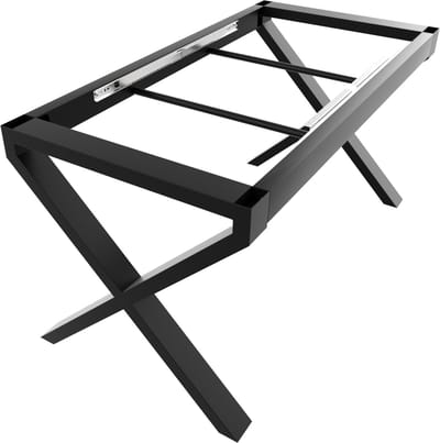 MetaloPro Tafelonderstel Belaga Split - Zwart Metalen Uitschuifbaar Frame Voor Eet- En Werktafels In Moderne Huishoudens En Kantoren - 140x70x72cm