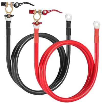Accukabel 25mm² met Accupoolklemmen - 1 Meter - 120A - Voor 12V en 24V Autoaccu