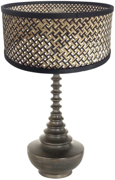 Anne Lighting tafellamp Bois - zwart - hout - 40 cm - E27 fitting - 3756ZW