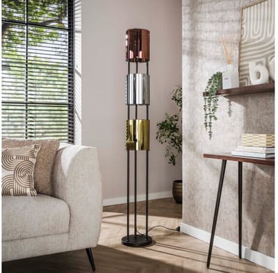 Vloerlamp 3L tricolore Lucente - Artic zwart