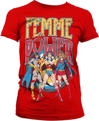 DC Comics Femme Power Girly T-shirt voor dames, rood
