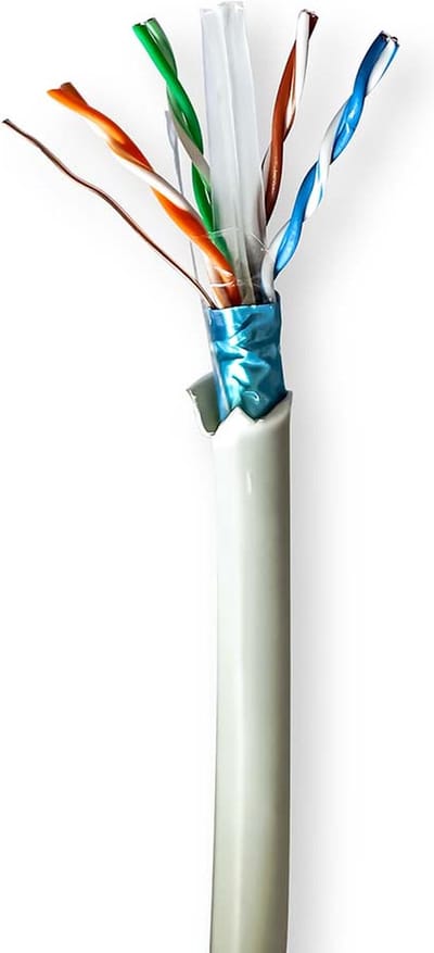 Nedis Netwerk Kabel Rol - CAT6 - Solid - F/UTP - Koper - 100.0 m - Binnenshuis - Rond - LSZH - Grijs - Trekdoos