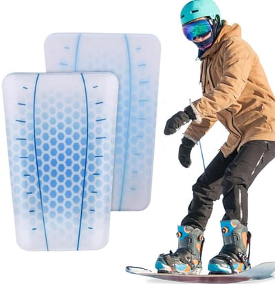 Scheenbeschermers Skischoenen - Kniebeschermers Wintersport - Veilig Skiën - Schokabsorberende Gelvulling - ca. 15 x 10 cm - Blauw