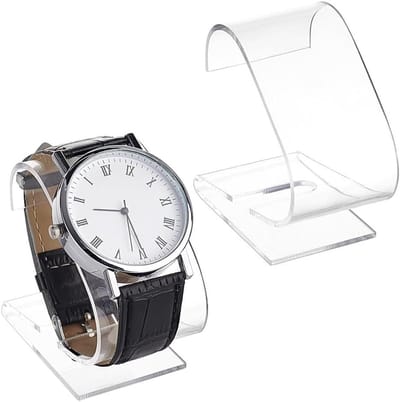 Allecto Plus - 2 stuks Transparante Horloge Stand Acryl Horloge Display - Voor Mannen en Vaderdag - Horloge Organisator voor Thuiswinkel - Horlogehouder.