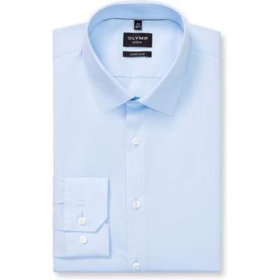 OLYMP No. Six Overhemd, Super Slim, Urban Kent, Blauw