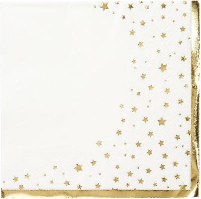 Kerstservetten met gouden sterren - Talking Tables