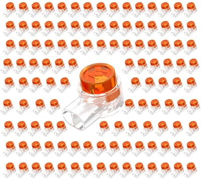 Allecto - 120 Pack K2 Butt Splice Connectors - UY Jelly Crimp - Veilig en duurzaam - Oranje - Data telefoon draad reparatie - Ideaal voor professio...