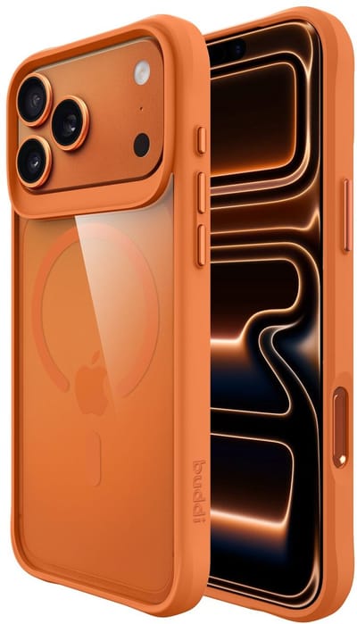 Buddi Hybrid - Hoesje Geschikt voor Apple iPhone 17 Pro - Compatibel met MagSafe - Back Cover met Magneet - Magnetische Beschermhoes - Case Matched Oranje