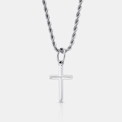 Thomasiny® Zilveren Kruis Ketting Heren – Luxe RVS – Symbool van Kracht, Geloof & Leiderschap – Cadeau voor Hem