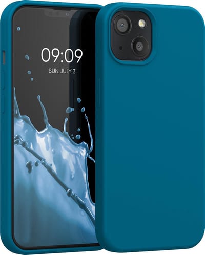 kwmobile telefoonhoesje geschikt voor Apple iPhone 13 - Hoesje met siliconen coating - Smartphone case in Caribisch blauw