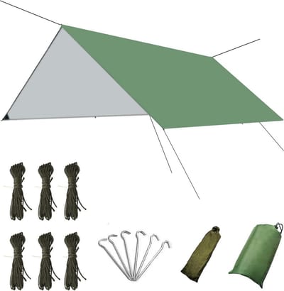 Tentzeil 3x3 m voor Regenbescherming - Licht en Compact voor Camping en Wandelen