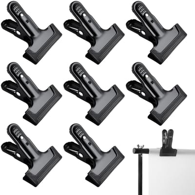 Dailygoods - Veerklemmen voor fotografie-achtergrond - 8 stuks met rubberen beschermhoes